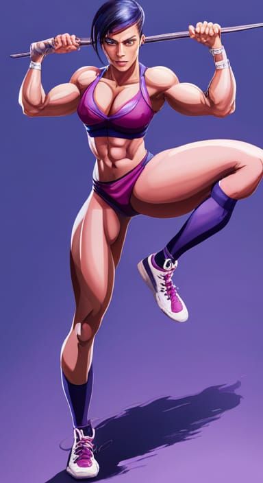 Juri Bodybuilder: Street Fighter Character Illustration