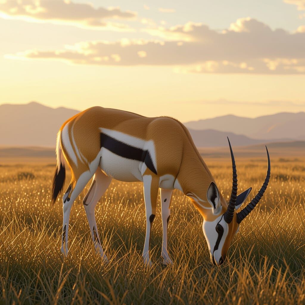 Dawnstreak Antelope: Dark Fantasy Concept Art