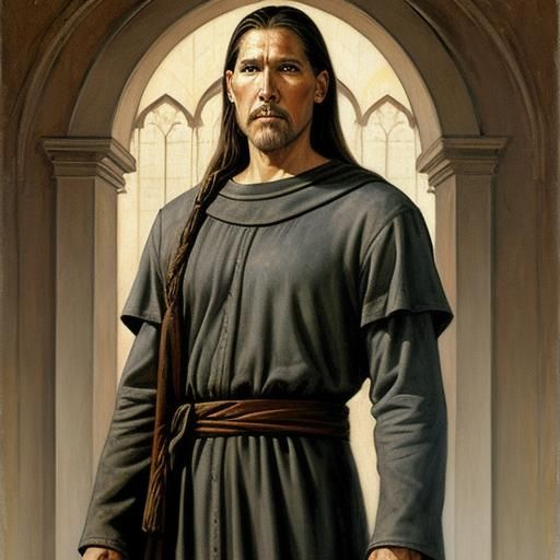 Jesus Shrugging Shoulders in Oil Painting