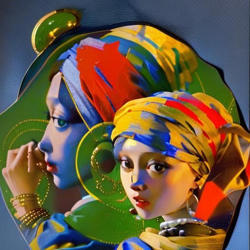 Girl with a Pearl Earring: Detailed 3D Rendering