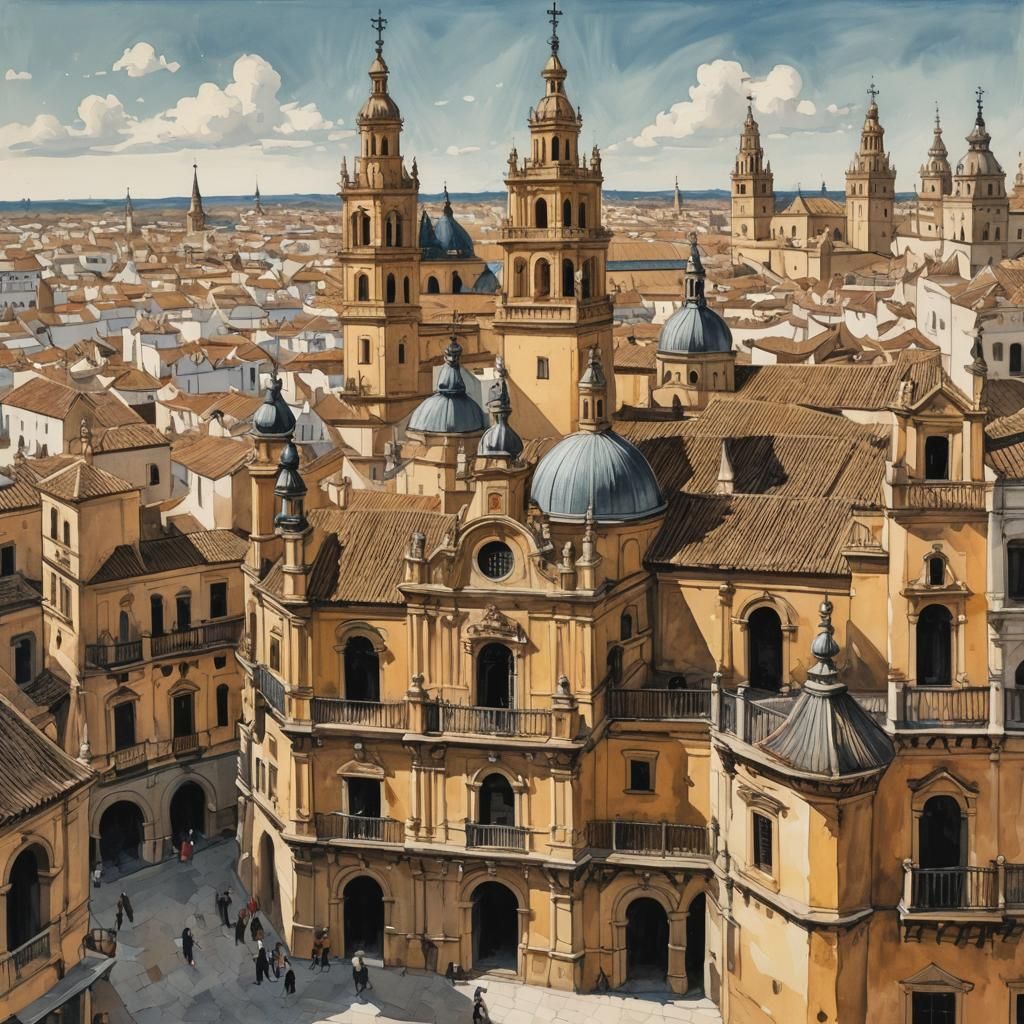 Seville Painting in Spanish Baroque Style