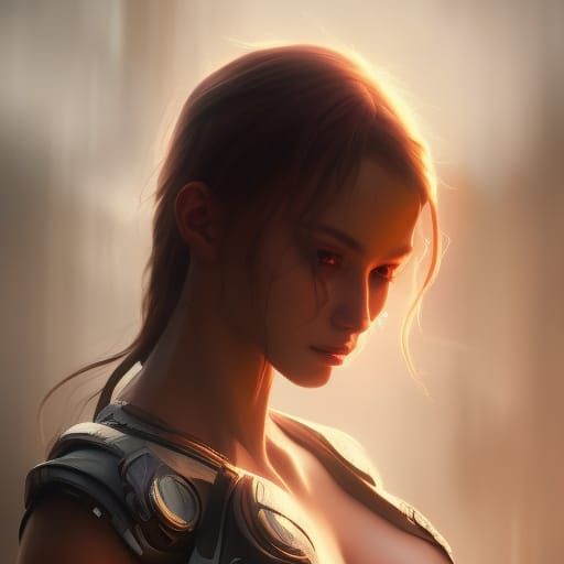 Cyberpunk Portrait of a Muscular Woman in 8K