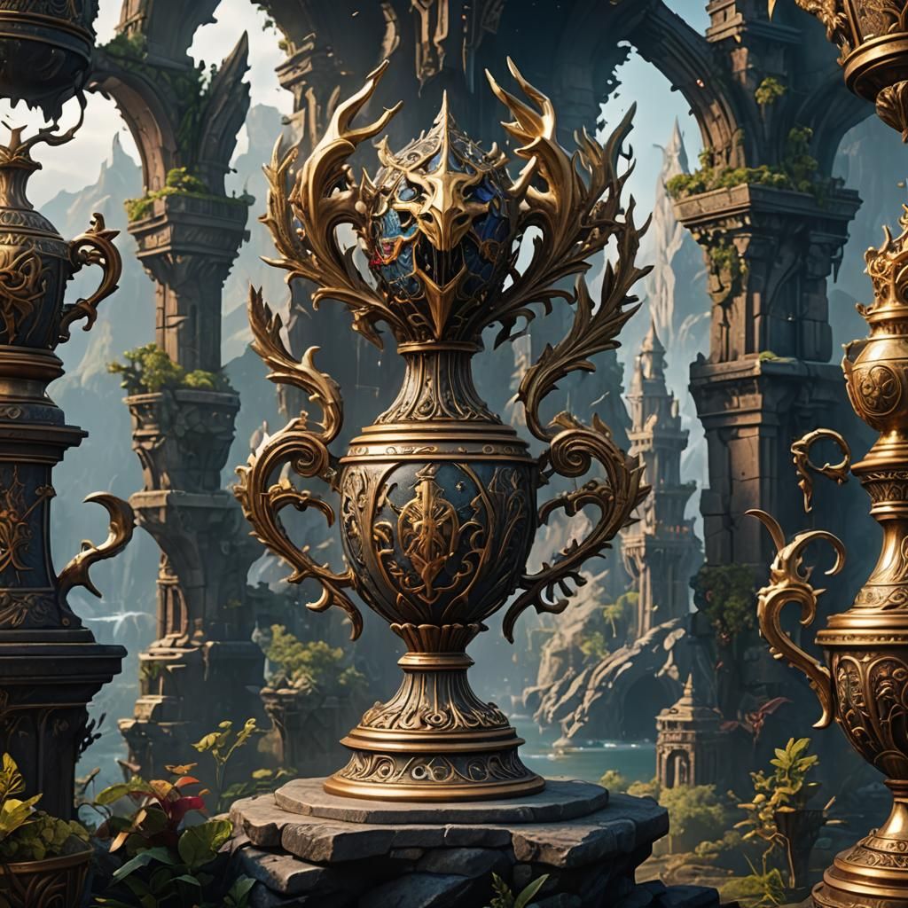 Detailed Fantasy Trophy in Deep Color