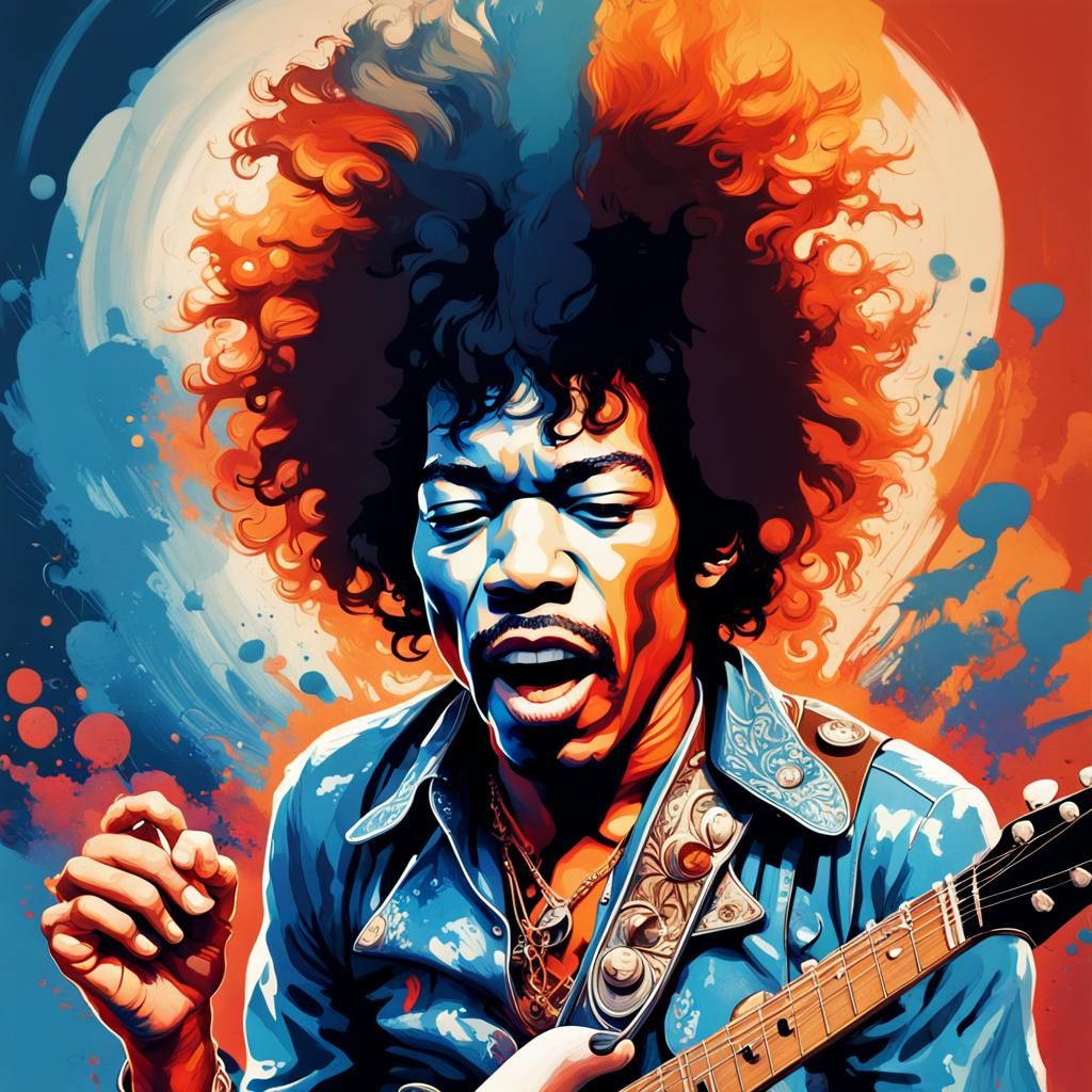 Jimi Hendrix Double Exposure Vintage Poster