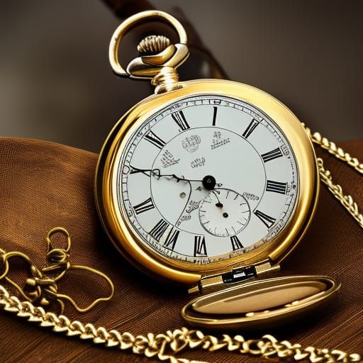Pocket Watch Displaying Four Seasons
