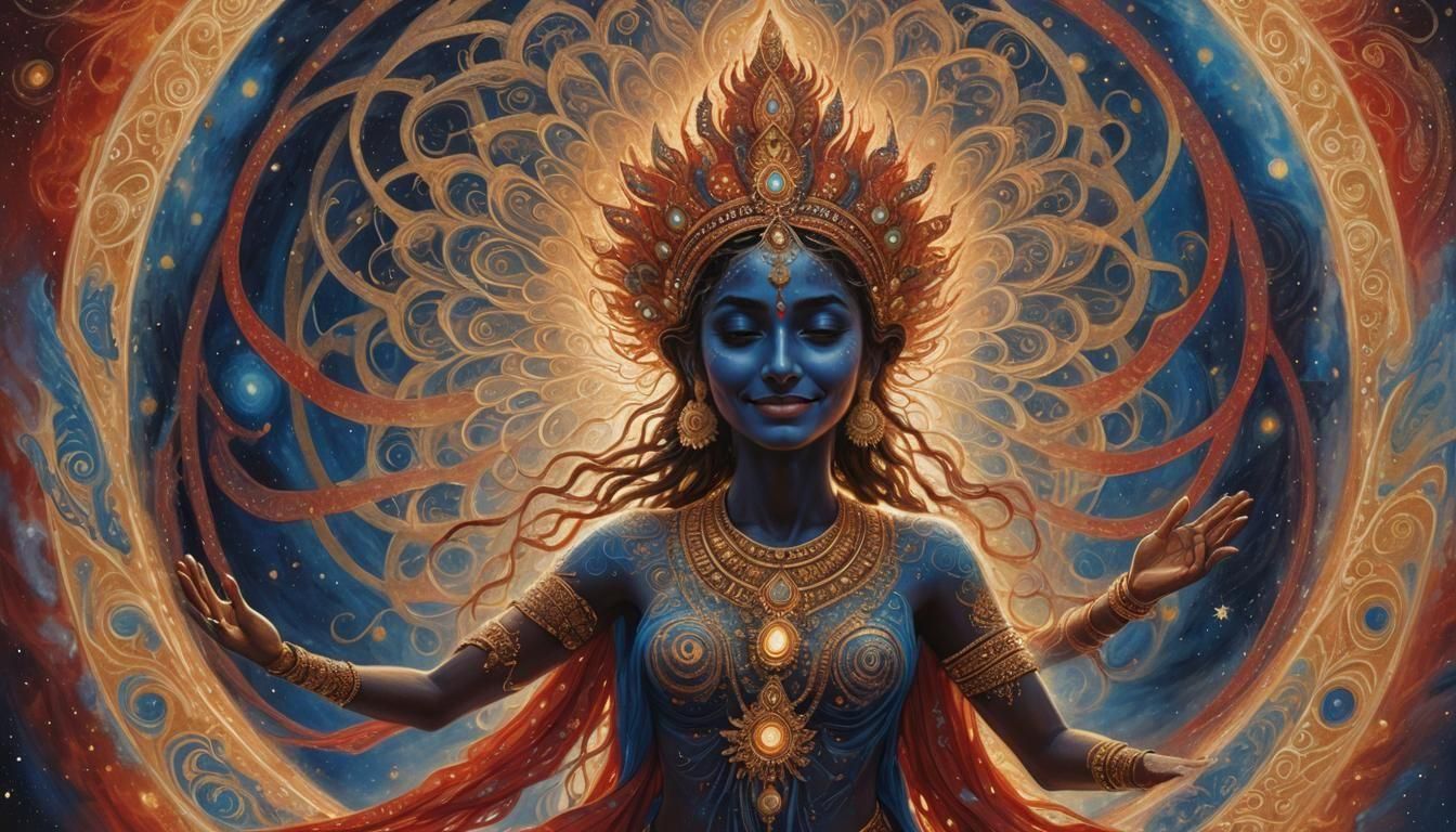 Radiant Indian Deity Gazing into Infinity
