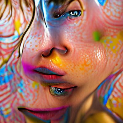Psychedelic Hyperrealistic Portrait with Parallax Effect