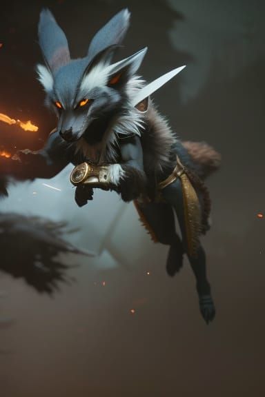 MegaLucario Werewolf: Dark Fantasy Concept Art