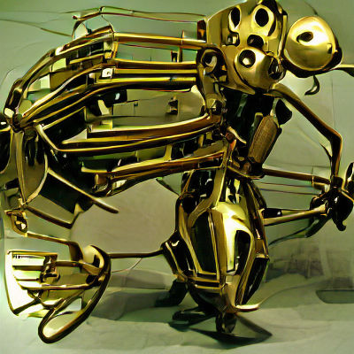 Brass Segmented Mechanical Creature