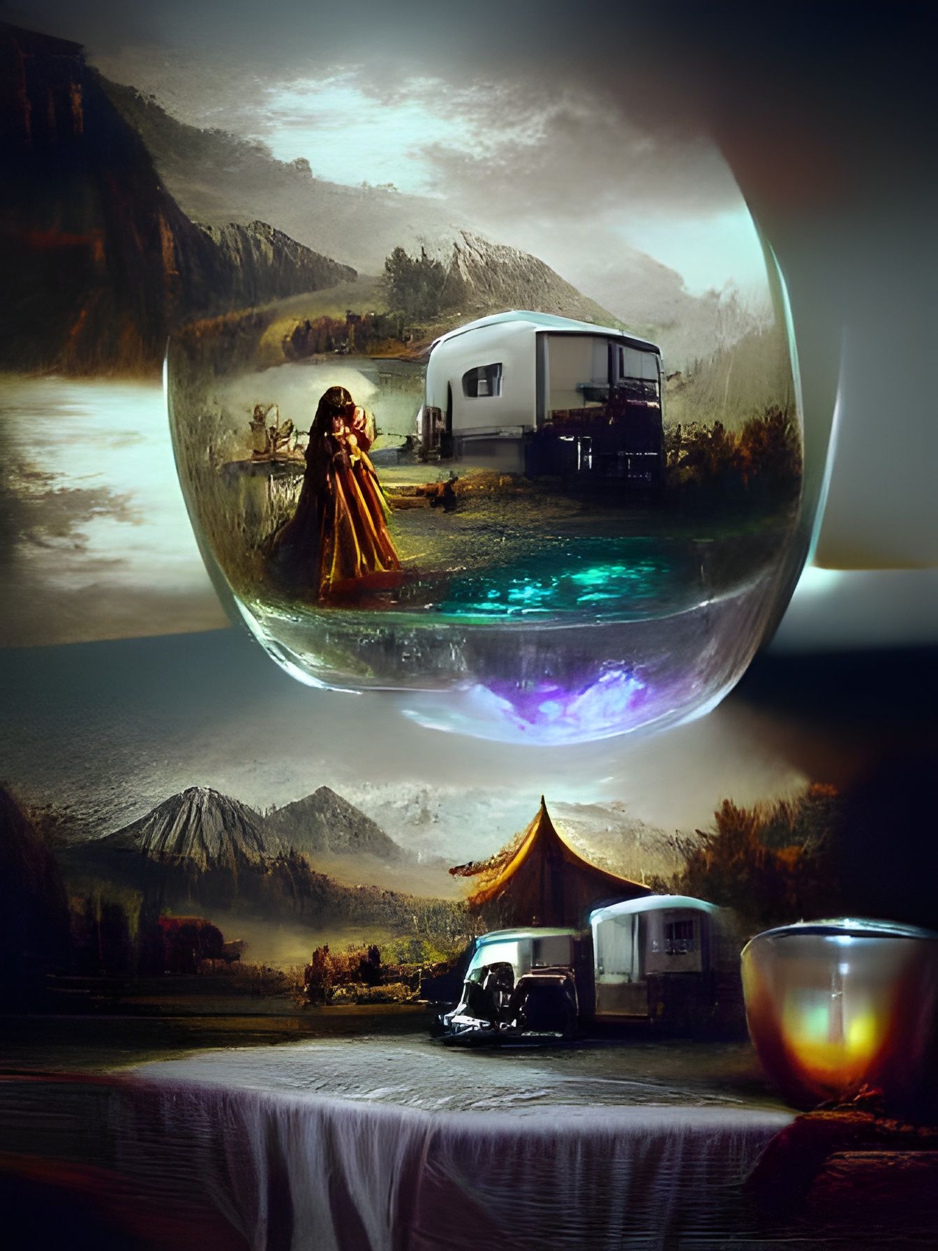 Fortune Teller and Crystal Ball Matte Painting