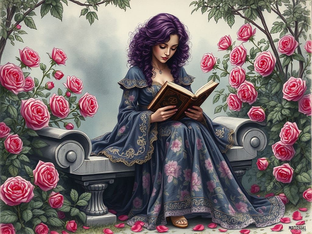 Purple Hued Queen in Enchanted Rose Garden