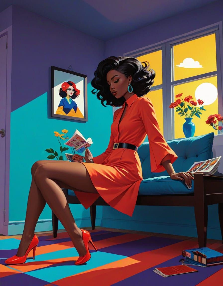 Vibrant Graphic Novel Character in Stylized Comic Book Panel