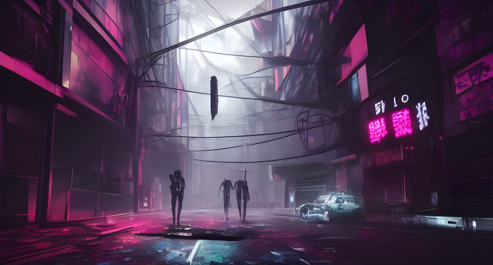 Cyberpunk Post-Apocalyptic Tokyo with Eldritch Creatures