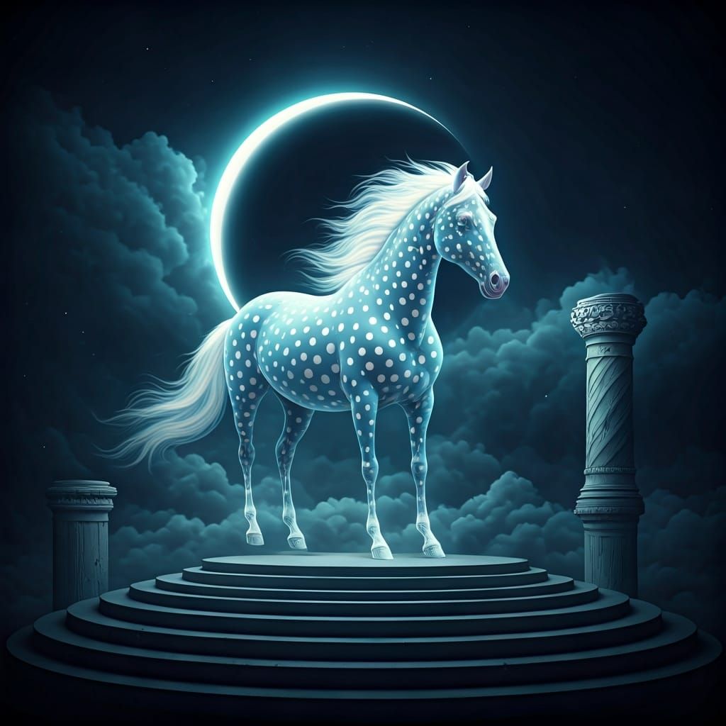 Ethereal Spirit Horse with Ice Cream Structure