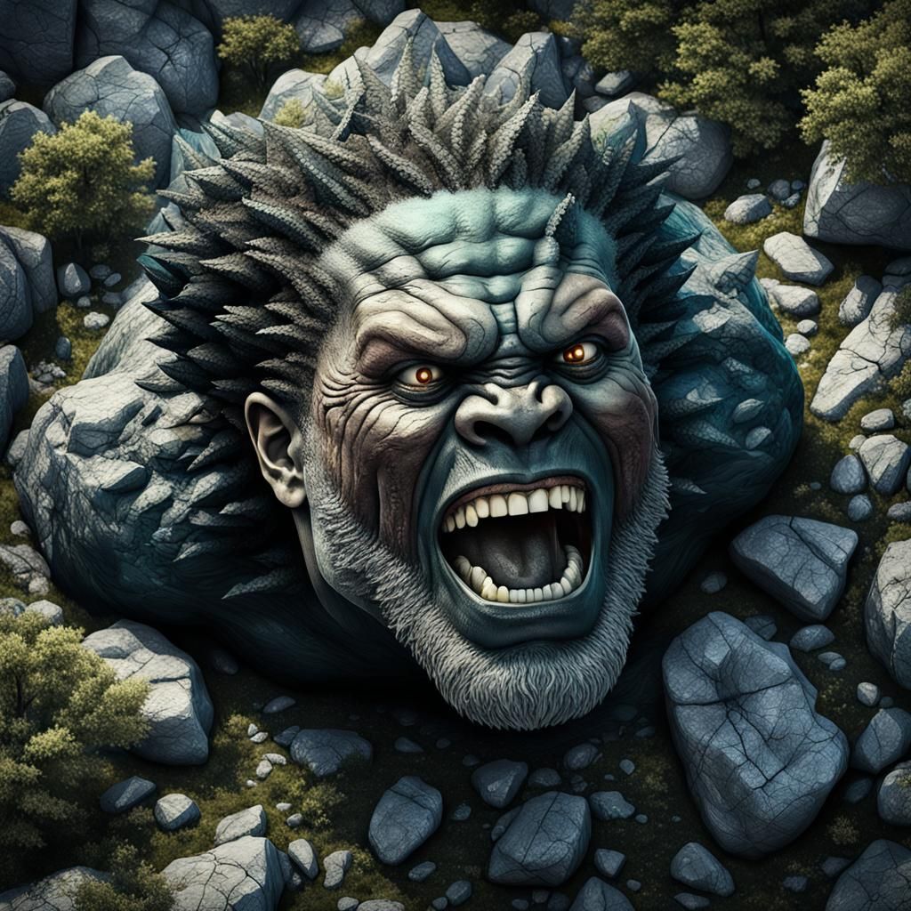 Kevin Hart as Rock Monster Transformation Art
