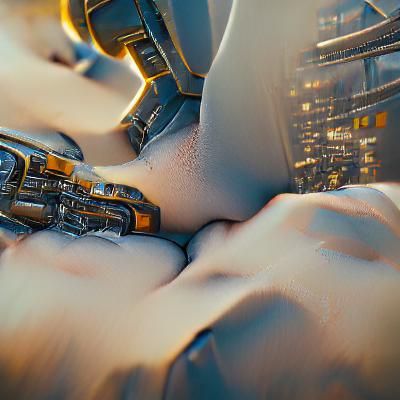 Futuristic Sci-Fi Mech in Polished Metal