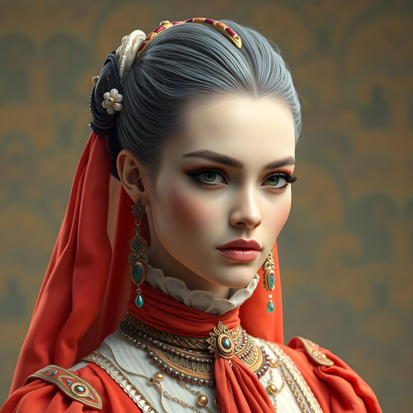 Futuristic Fashionista in Egyptian Haute Couture