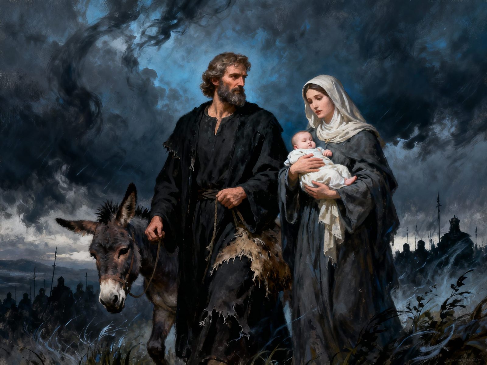 Flight into Egypt: Dark Fantasy Art