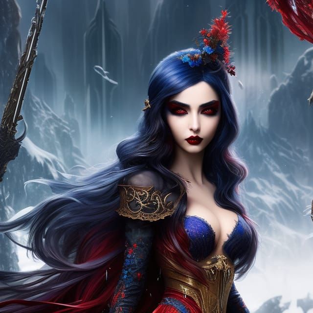 Gothic Snow Beauty in Digital Fantasy Art