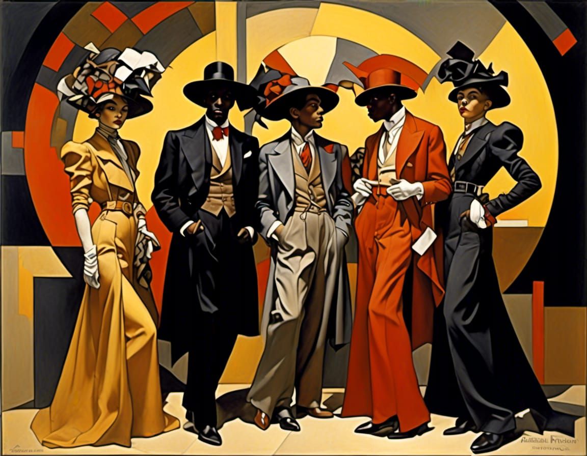 Zoot Suit Fashion in Parrish and Leyendecker Style