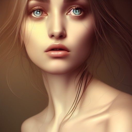Sad Woman with Beautiful Eyes in Hyper-Detailed Digital Art