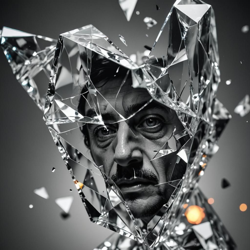 Surreal Prism Reflecting Shattered Identities