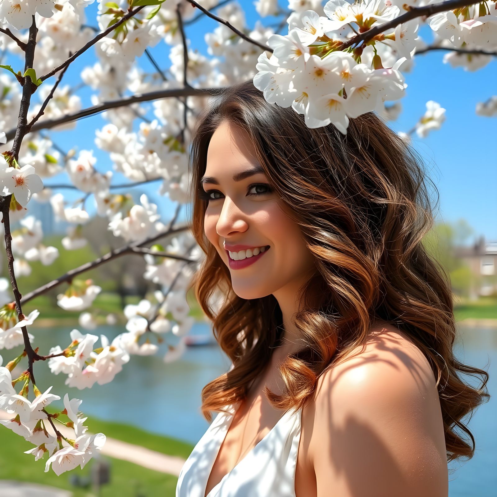 Springtime Beauty in a Vibrant Park Landscape
