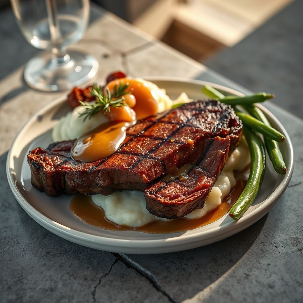 Luxurious Gourmet Dish with Unexpected Materials