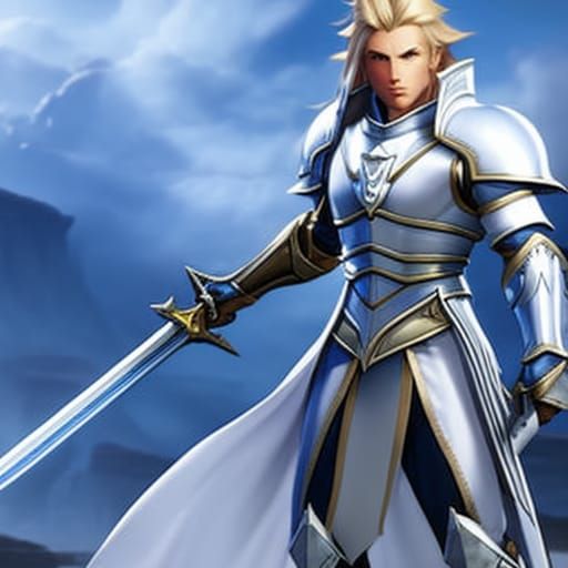 Paladin with Crystal Sword Digital Art