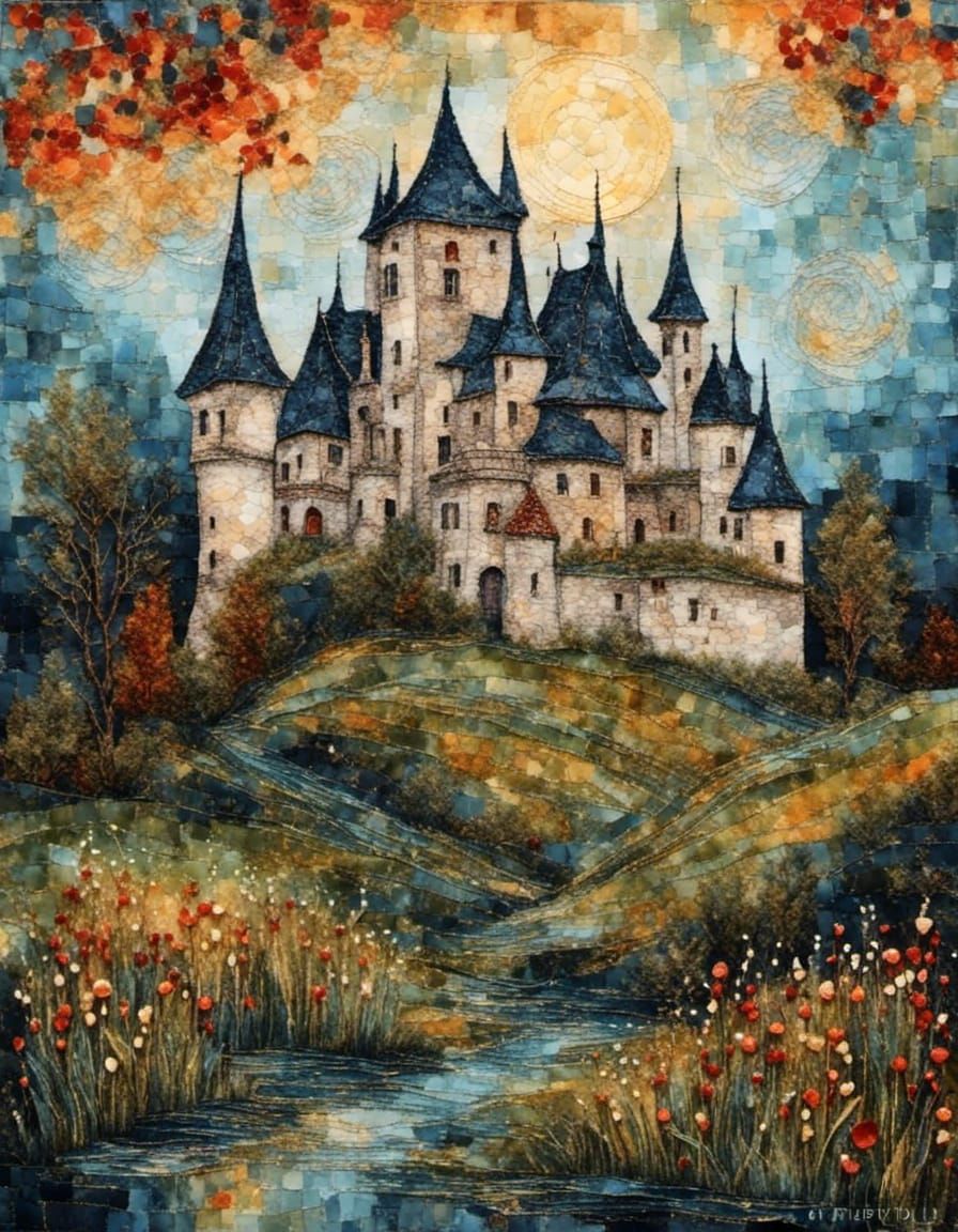 Dracula's Castle, Romania with Quilted Effect
