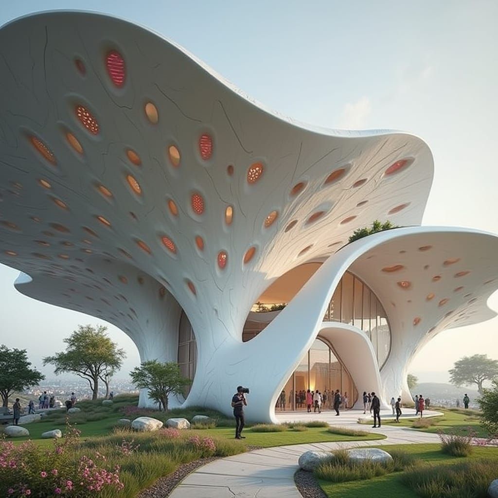 Futuristic Building with Iranian Geometry in African Setting