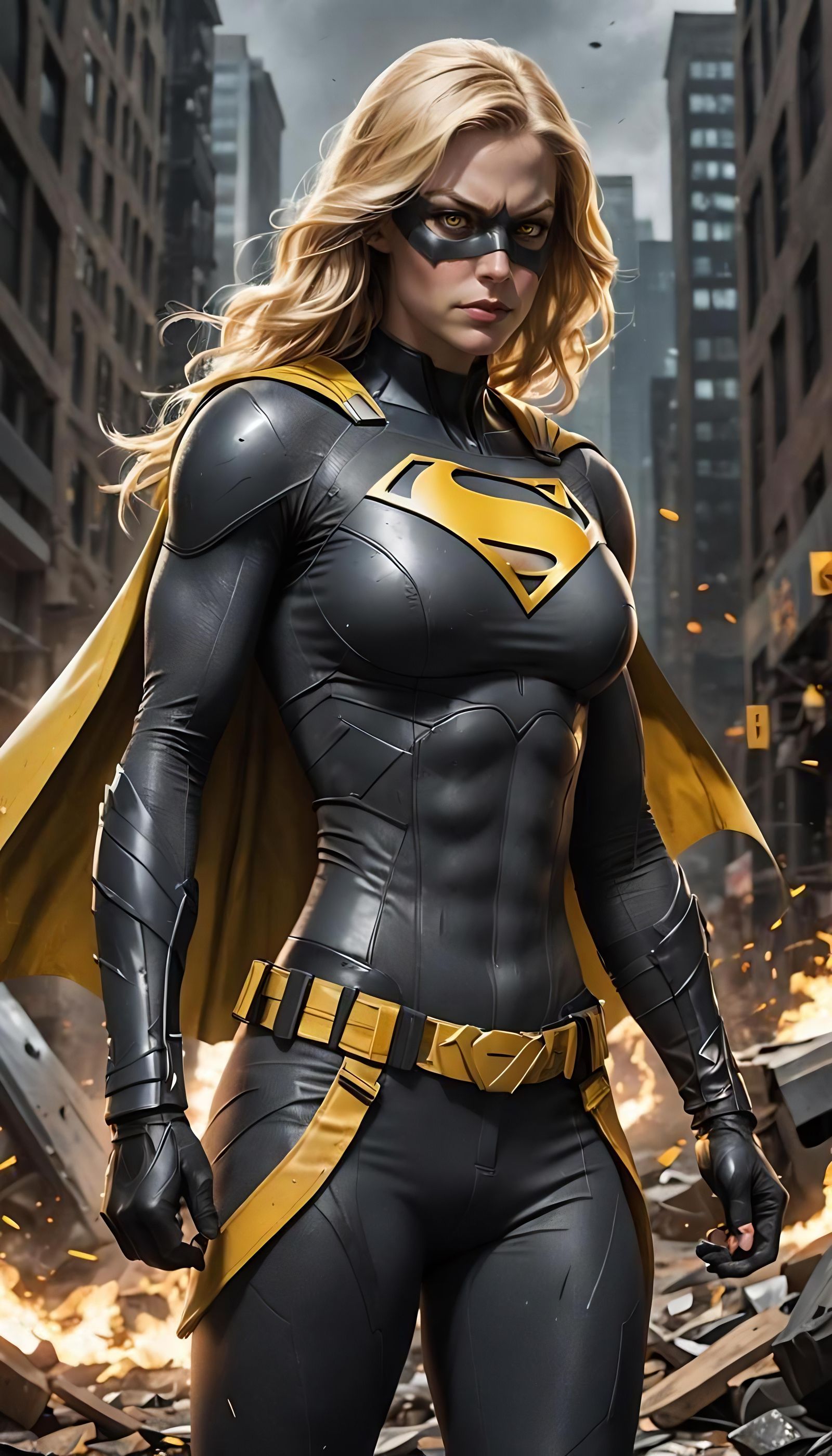 Supergirl as Batgirl: A Gotham Knight in Digital Art