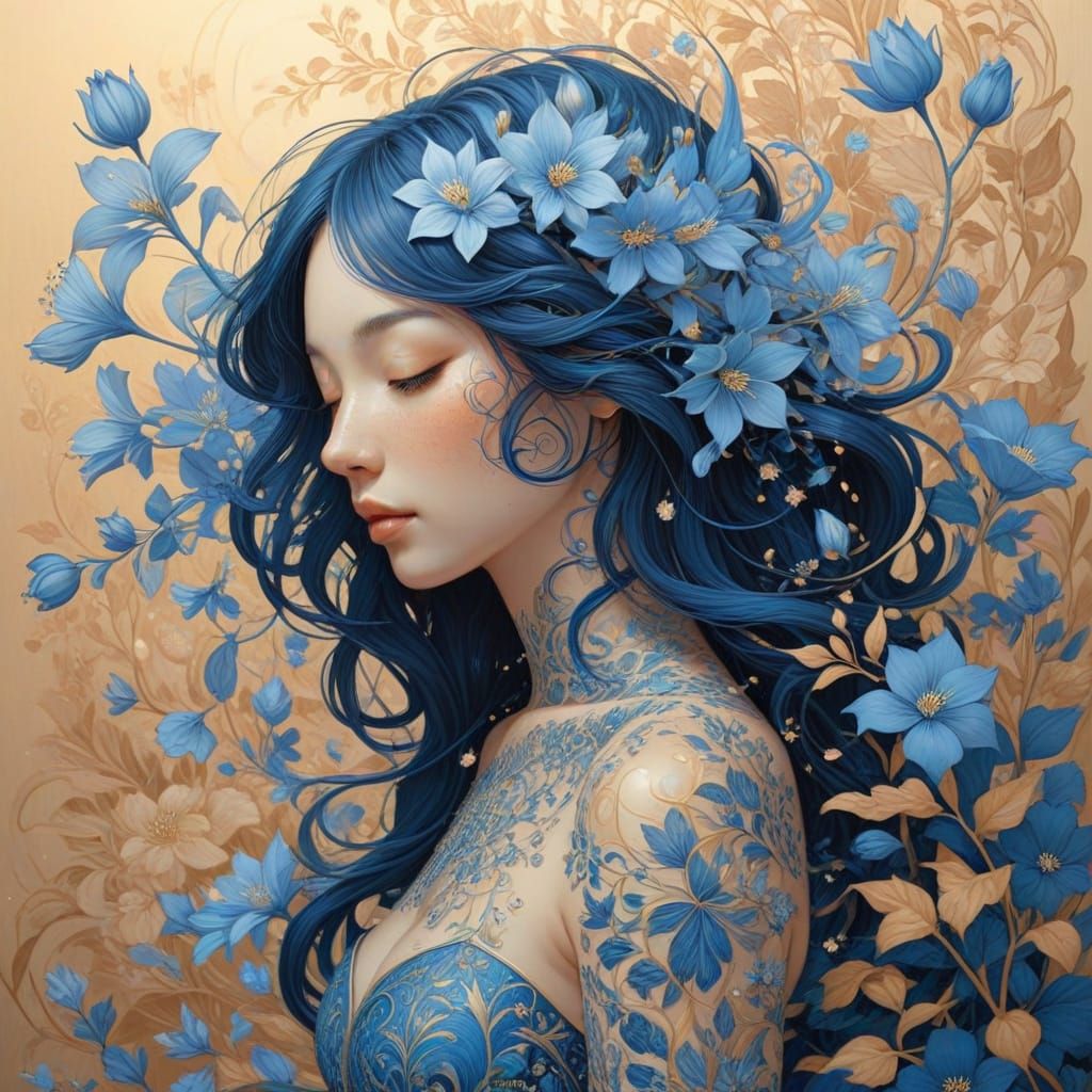 Delicate Blue Floral Bouquet in Dreamy Light