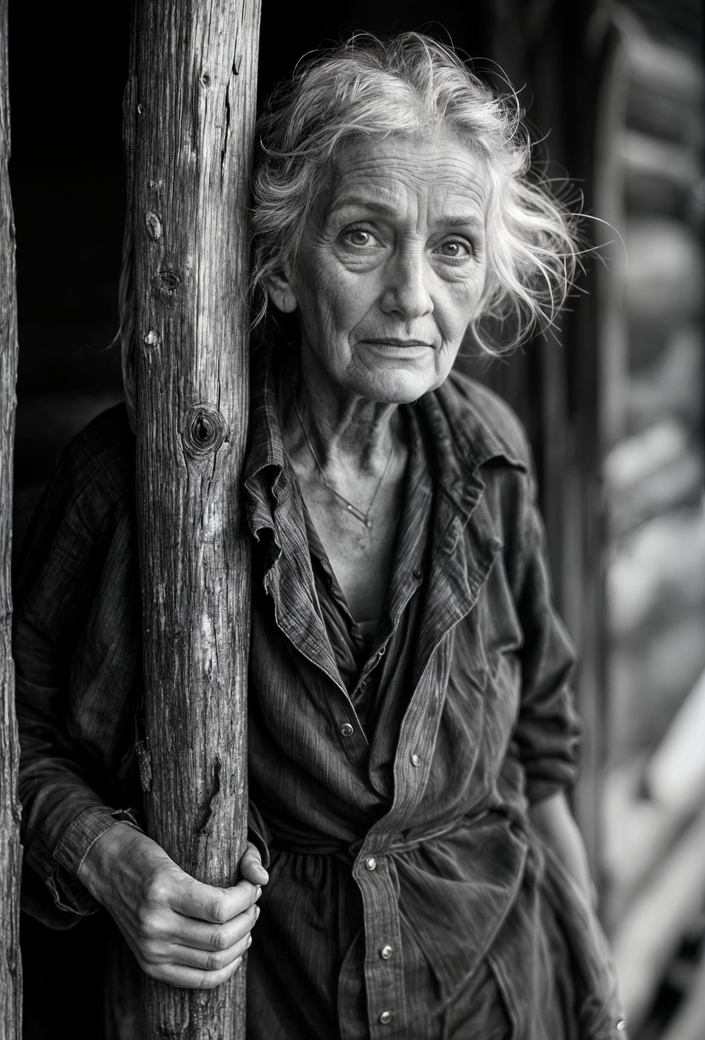 Weary Woman in Monochrome, Great Depression Era