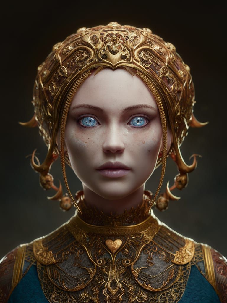 Superfluid Helium Eyes Character Design in Photogram Style