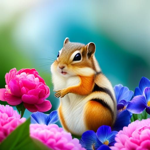 Cute Fluffy Baby Chipmunk