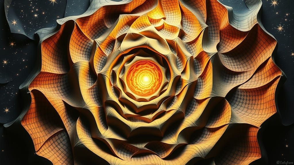 Mathematical Harmony Unfolds in Escher-Michelangelo Style