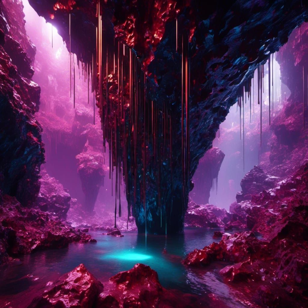 Gemstone Cave Sugarcane in Dark Fantasy Style
