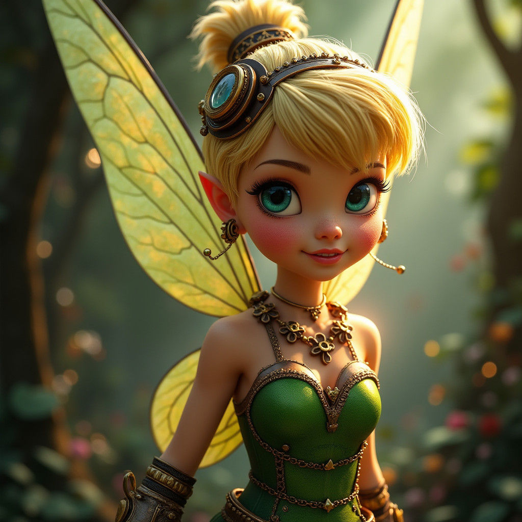 Steampunk Tinkerbell in Photorealistic 3D