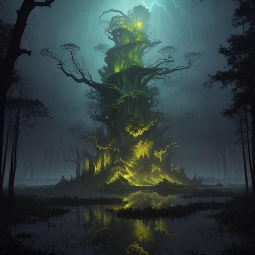 Swamp Witch Crawling Through Murky Waters