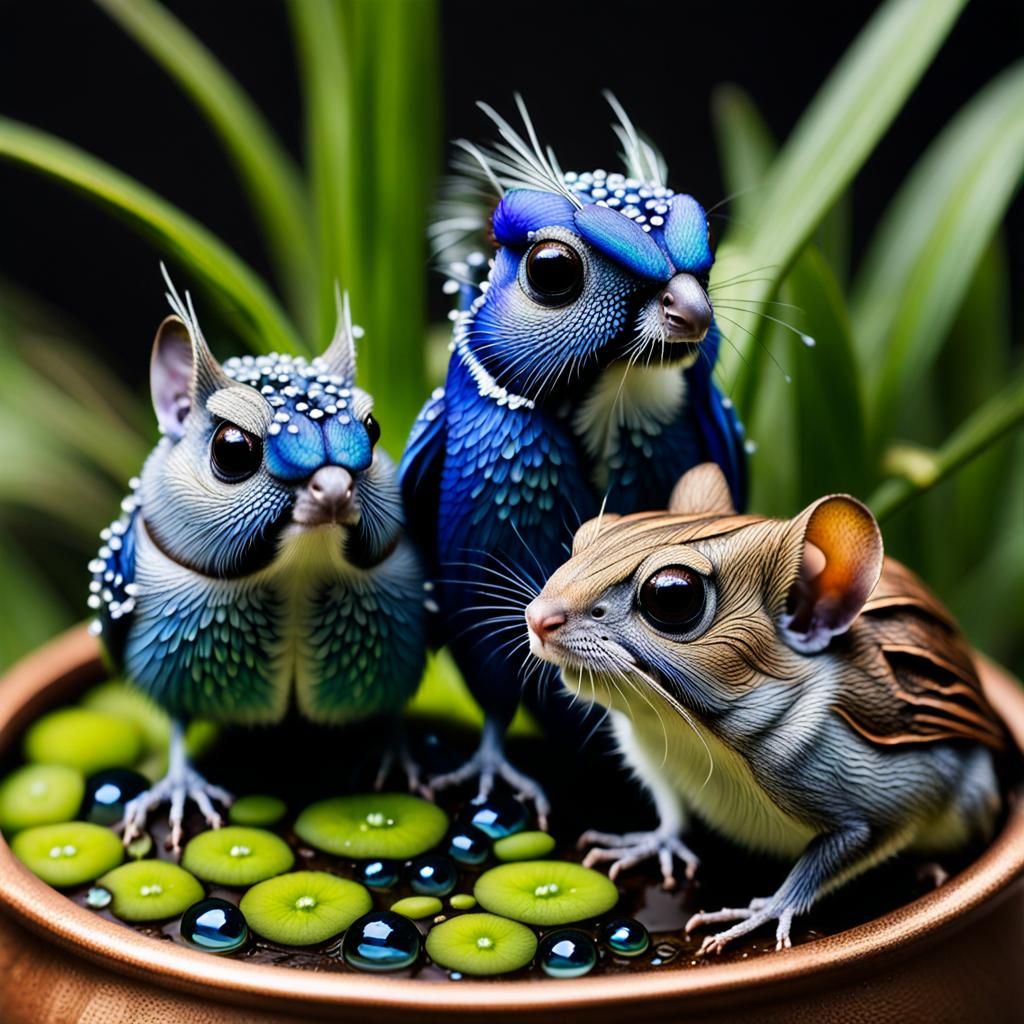 Gerbil-Bluejay Hybrids in Microscopic Detail