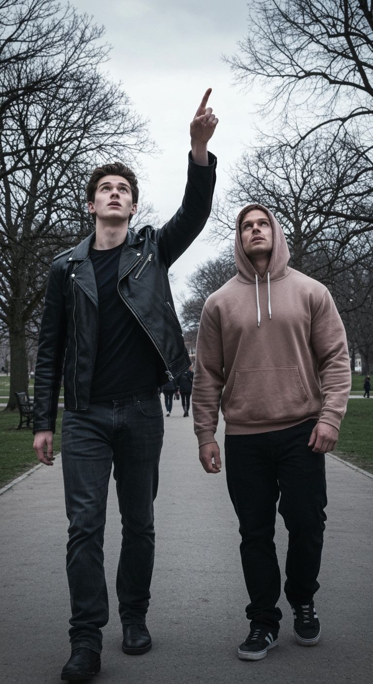 Hyperrealistic Park Scene: Height Difference in Focus