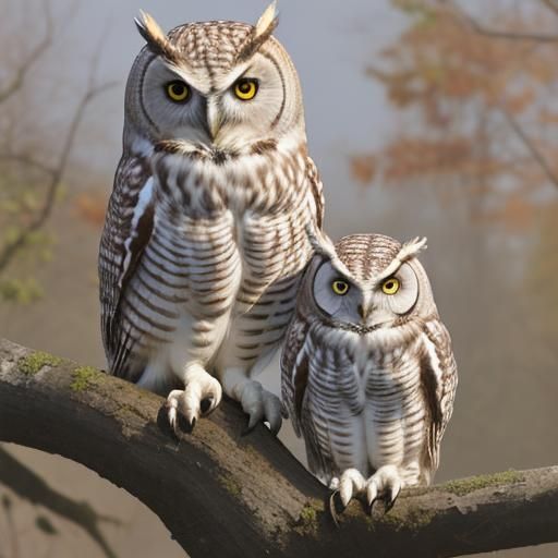 AI Generated Image of Owls