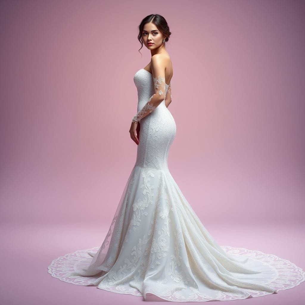 Stunning Selena Gomez-Inspired Fantasy Wedding Gown in Elega...