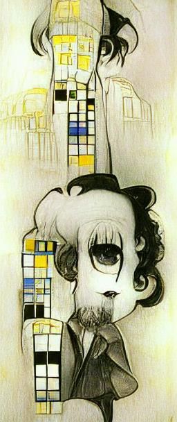 Chibi Character in Film Noir Style