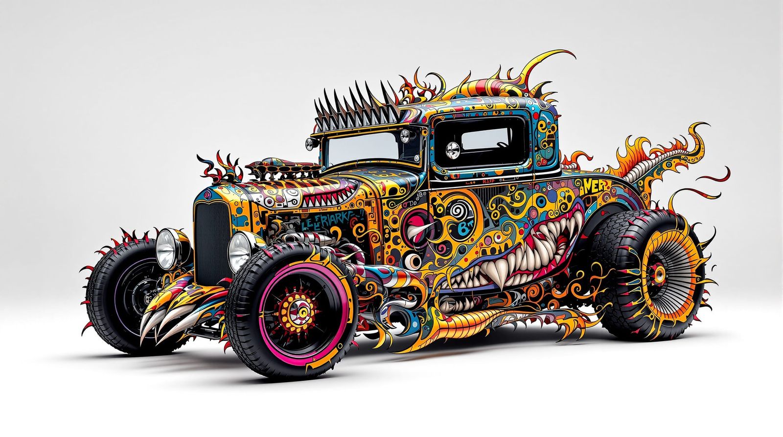 Abstract 1923 Ford Coupe with Vibrant Designs