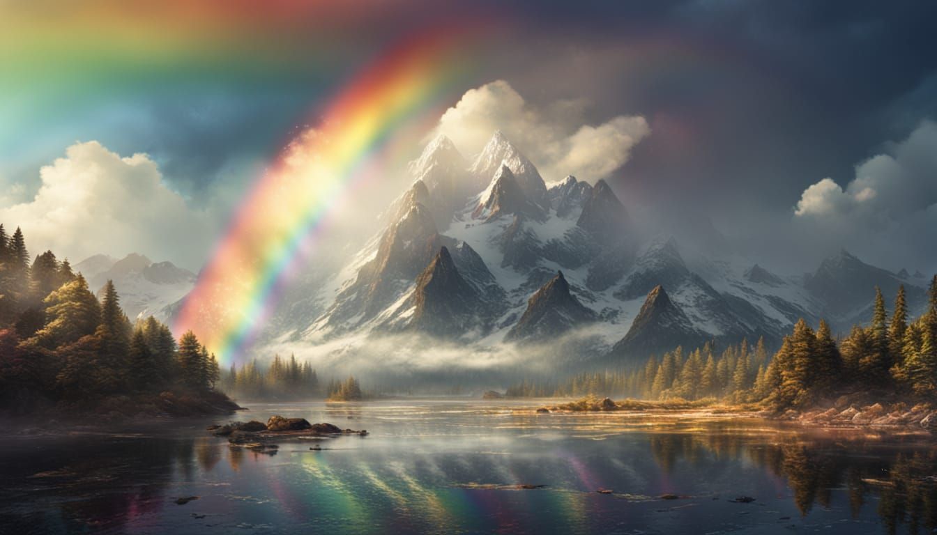 Rainbow Shattering Like Glass: Digital Matte Painting