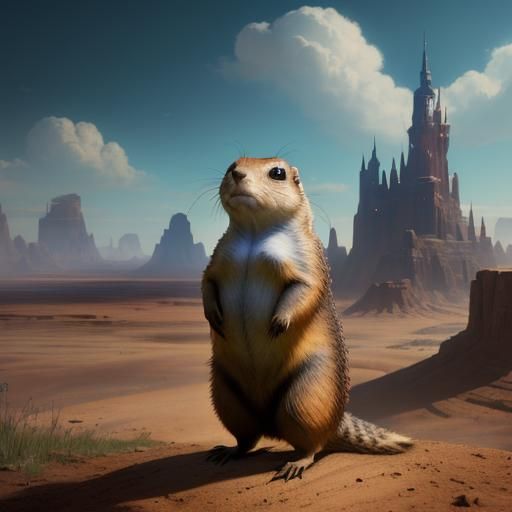 Cute Prairie Dog: Detailed Matte Painting
