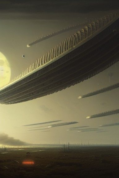 Dystopian Mothership by Canaletto Style