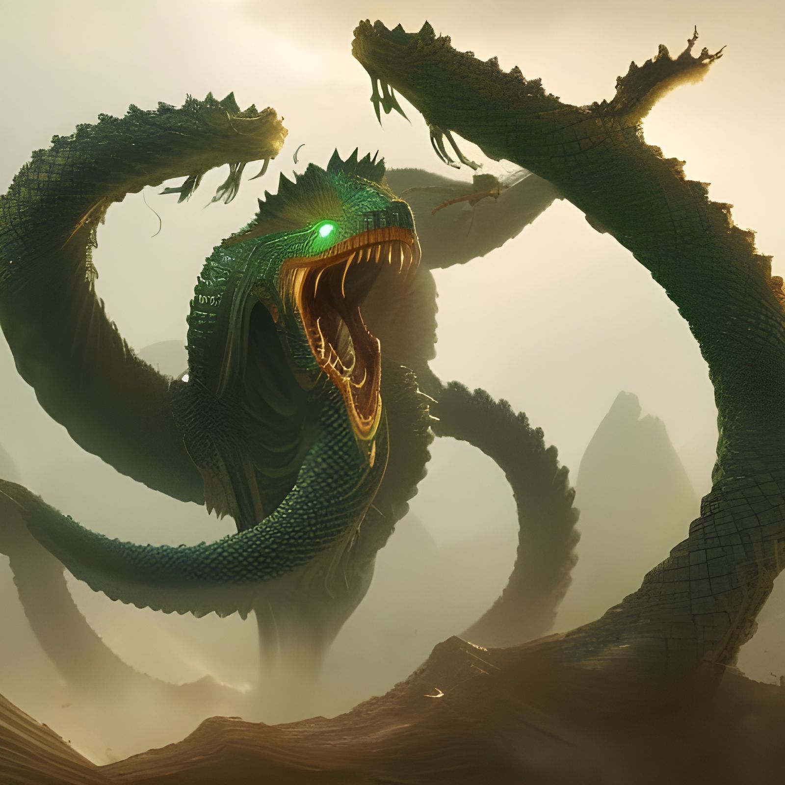 Giant Green Snake in Traditional Chinese View